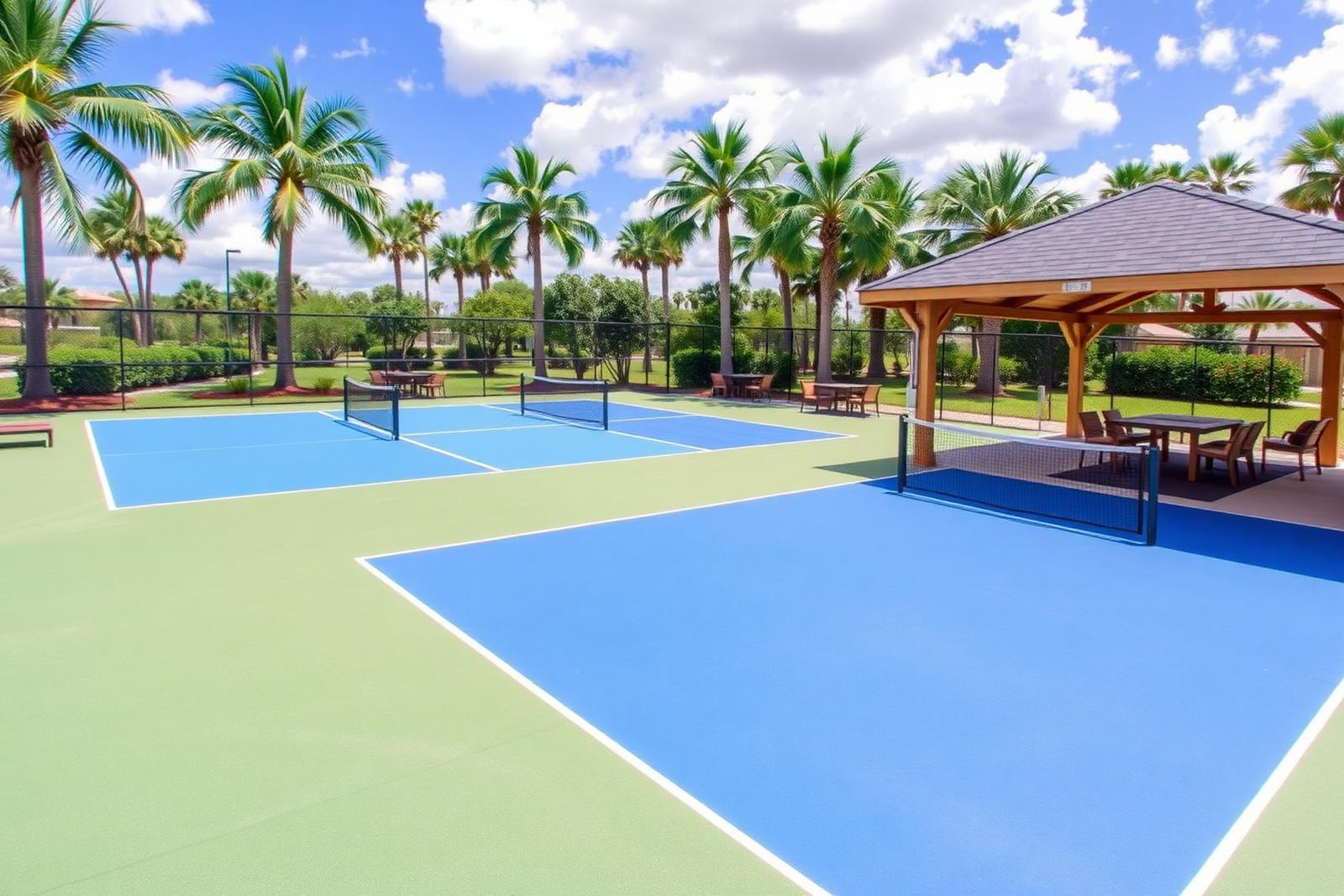 Outdoor pickleball courts